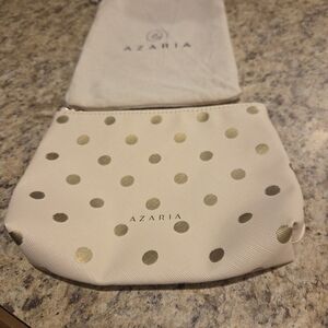 New Azaria Cream and Gold Polka Dot Women's Bag With Dust Cover